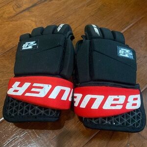 Bauer Black and Red Men's Hockey Gloves